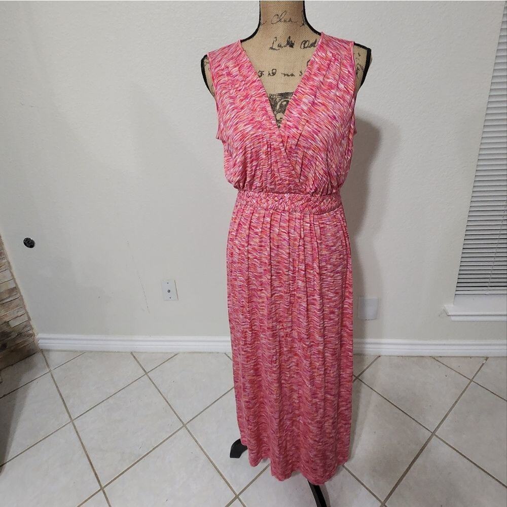 SPENSE PINK and orange variegated super‎ soft maxi dress size large